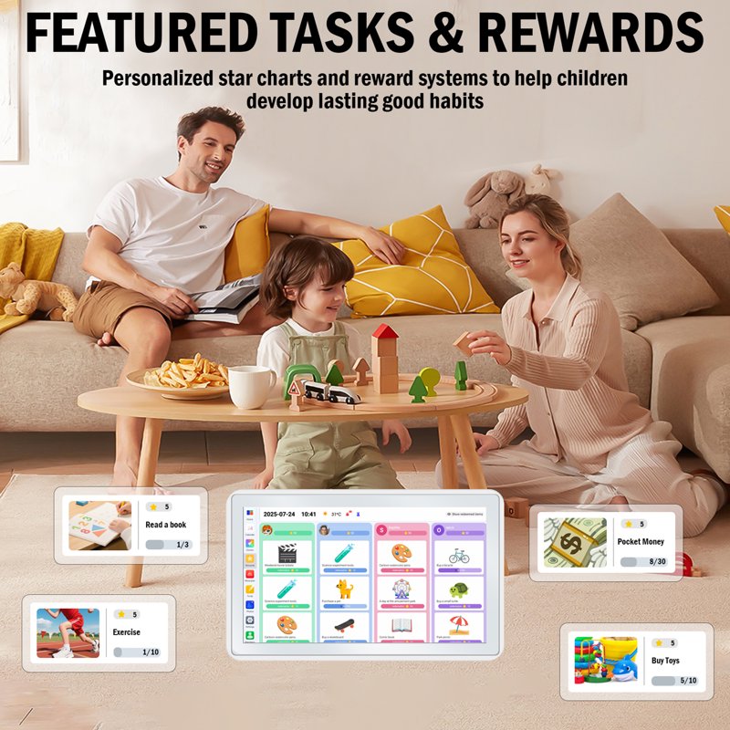 15.6-Inch Digital Wall Calendar with Touchscreen Family Organizer