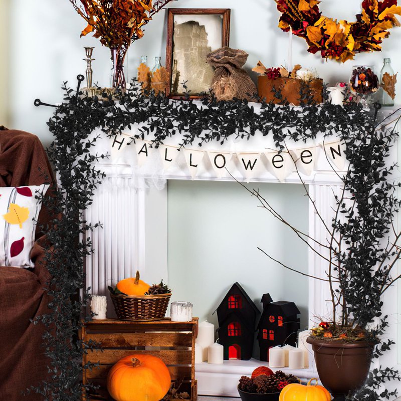 Fall Garland - 5.9 Ft Artificial Leaf Halloween & Autumn Decor for Indoor