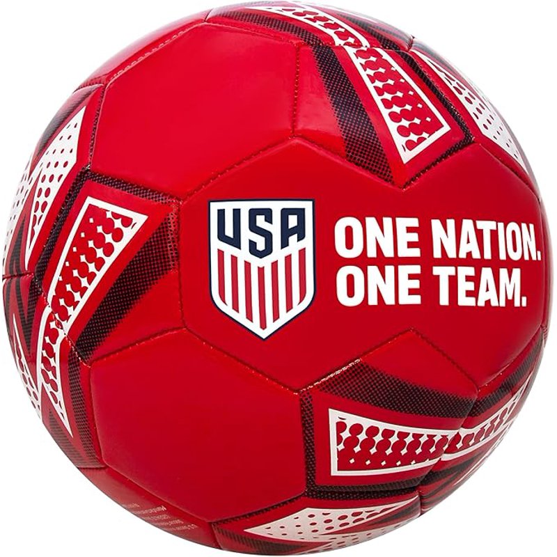 Size 5 U.S. Soccer Ball - PVC, Red with One Nation. One Team. Slogan - Variation 5, Red