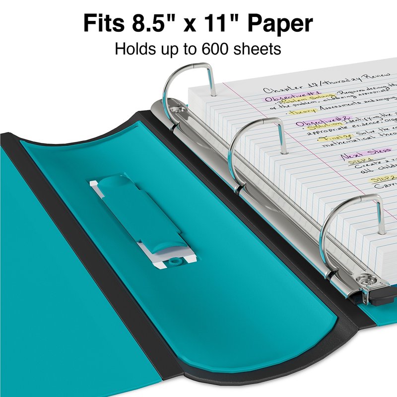 Light Blue 3-Inch 3-Ring View Binder for Office & School Documents - 2 Pack