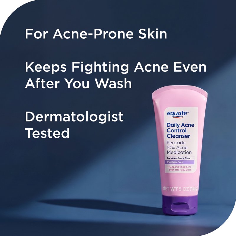 Acne Face Cleanser with Benzoyl Peroxide 10% - 3 Pack, 5 oz Each