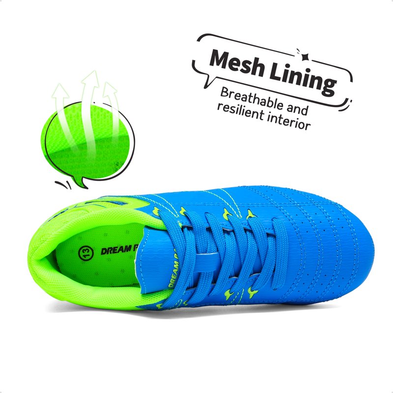 Soccer Shoes Kids - Burudani Outdoor Cleats Royal Lemon Green Size 11 (Little Kid) - Rotational Traction