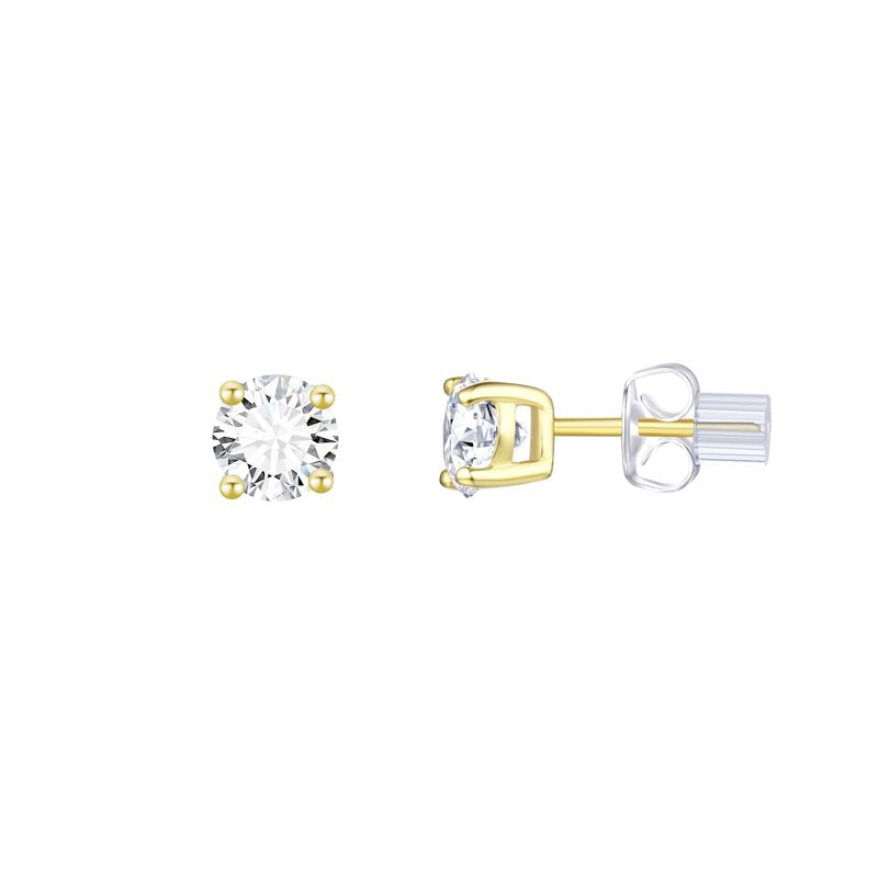 Simulated Diamond & Pearl Earring Set with Double Hoop in 14K Gold Plated Silver