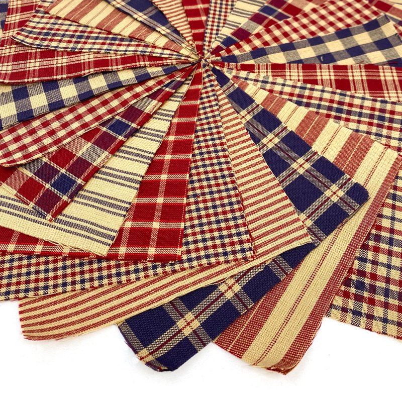 American Heritage Plaid Quilt Squares Charm Pack - 40 Premium Cotton Fabrics