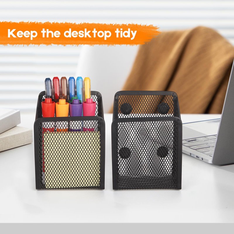 Magnetic Pencil Holder Mesh Organizer for Whiteboards, Fridges & Lockers