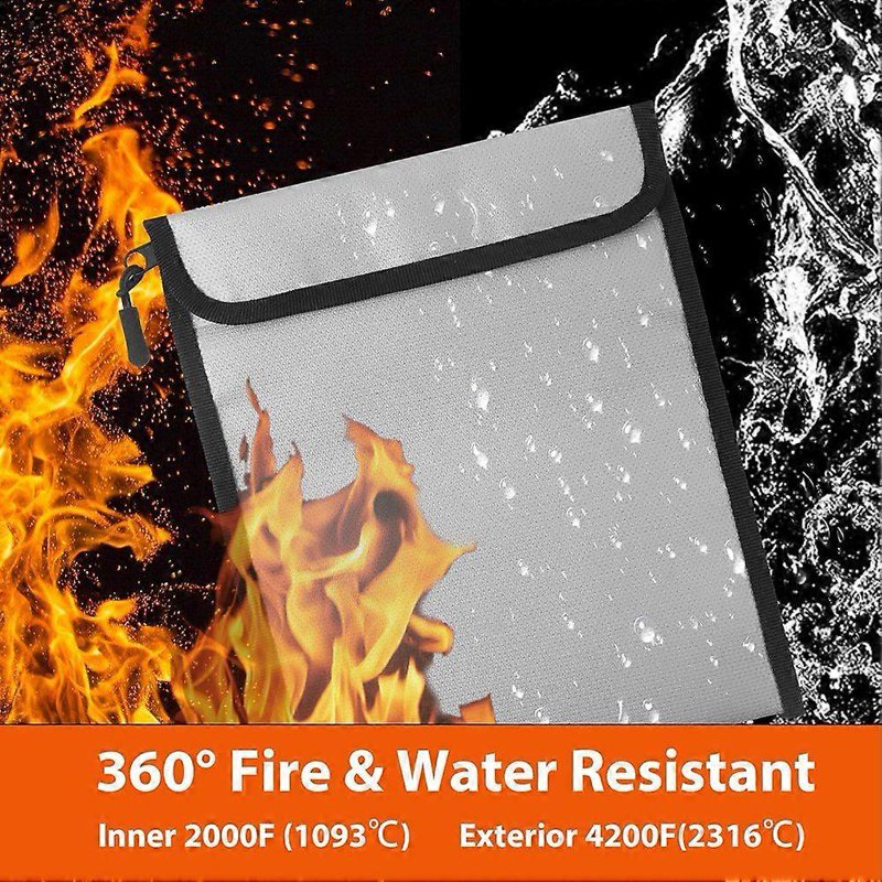 Fireproof Waterproof Document Bag Set - Fire Resistant Safe Storage Pouch