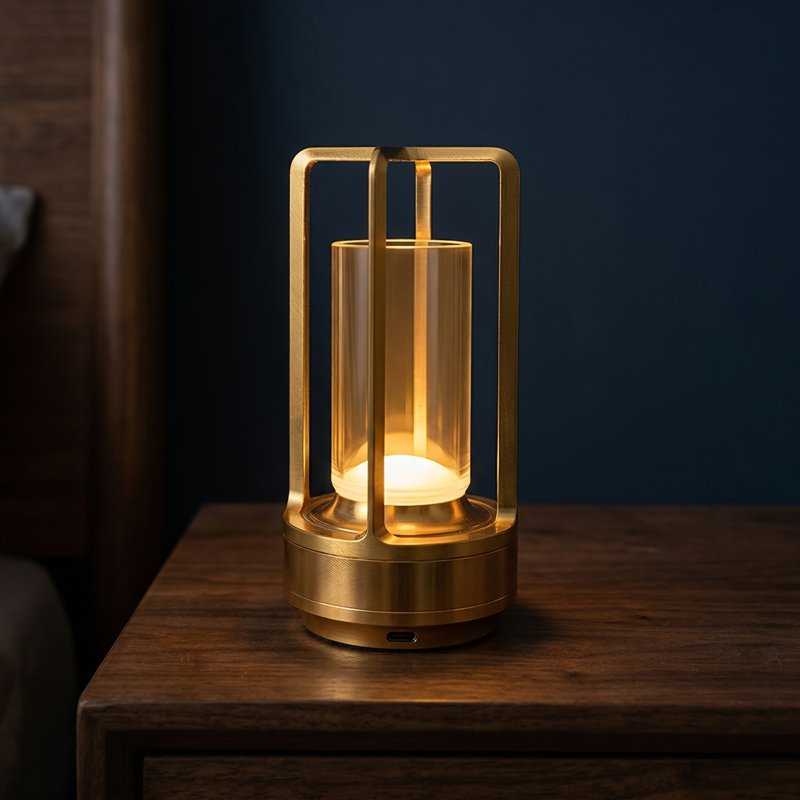 Rechargeable Touch Control Glass Table Lamp with 3 Color Temperatures - Modern Bedside & Home Decor Lighting