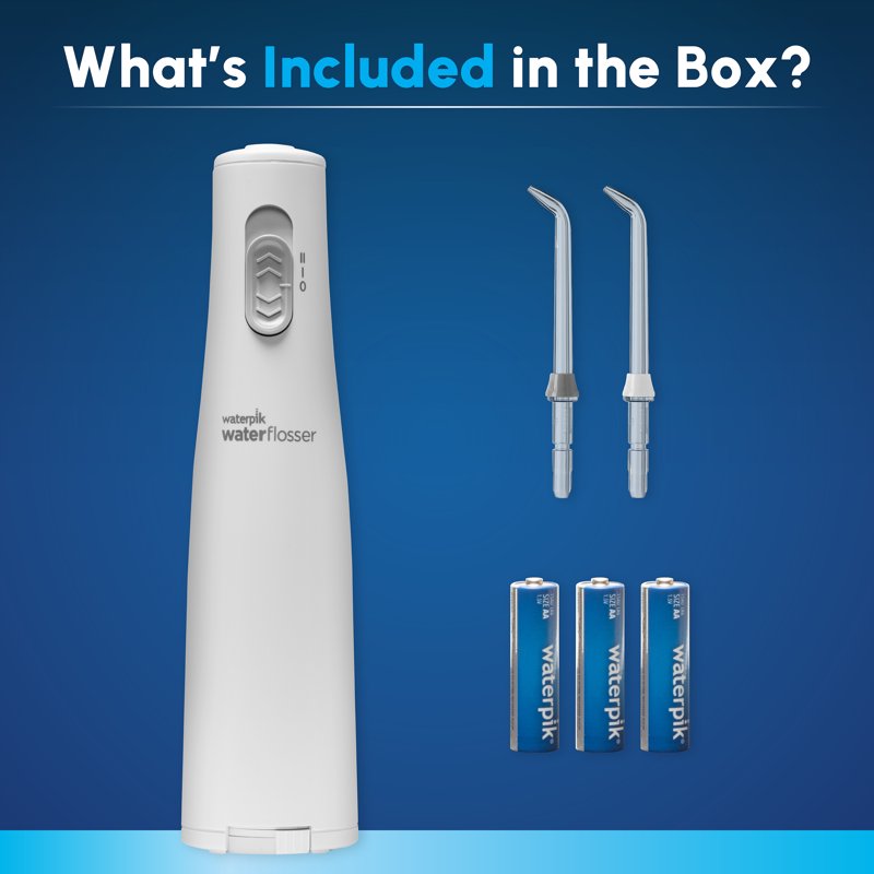 Portable Water Flosser with 2 Tips and 2 Settings - Cordless, Waterproof, ADA Accepted