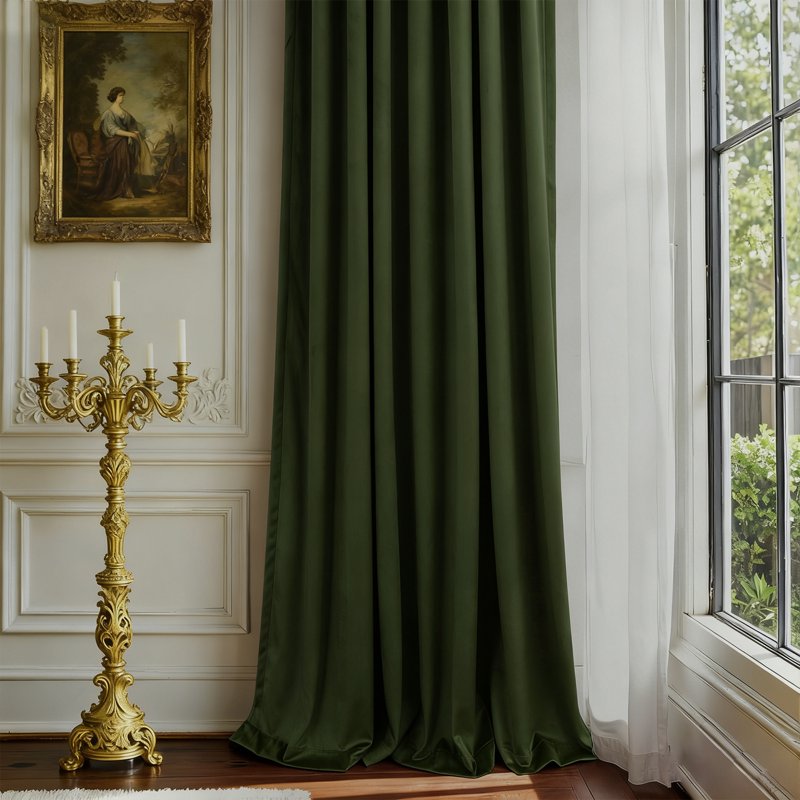 Blackout Velvet Curtains Thermal Insulated Noise-Reducing Light-Blocking Drapes