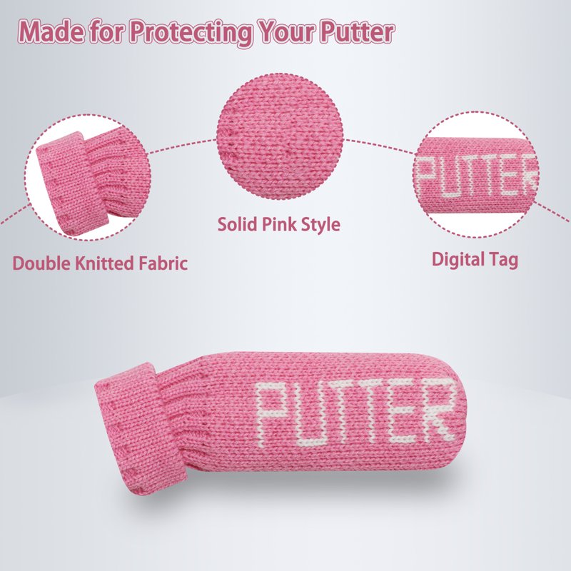 Golf Blade Putter Head Cover - Knitted Protective Cover for Most Blade Putters