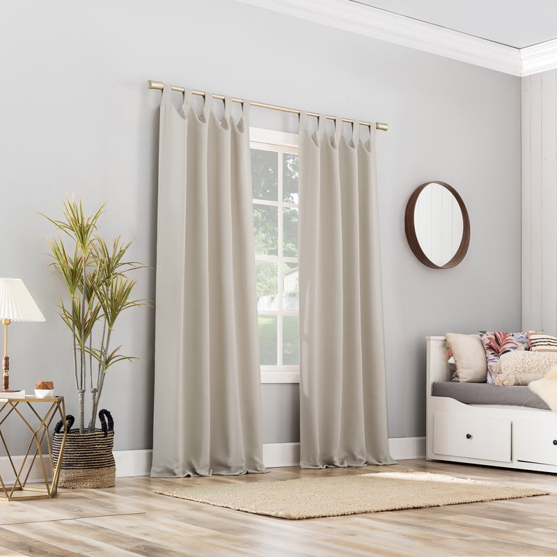 Energy Saving Blackout Curtain Panel with Tab Top for Window Privacy
