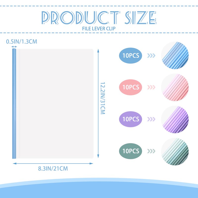 40 Pack Clear Report Covers with Sliding Bar - A4 & Letter Presentation Folders
