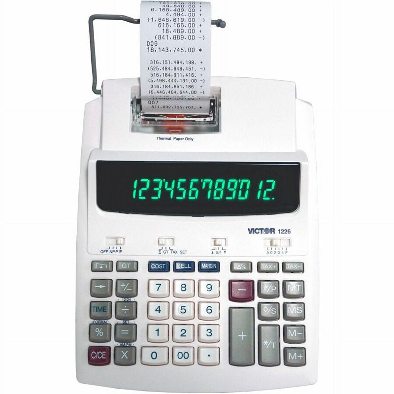 Thermal Printing Calculator 12-Digit Display Fast 8.0 Lines Per Second