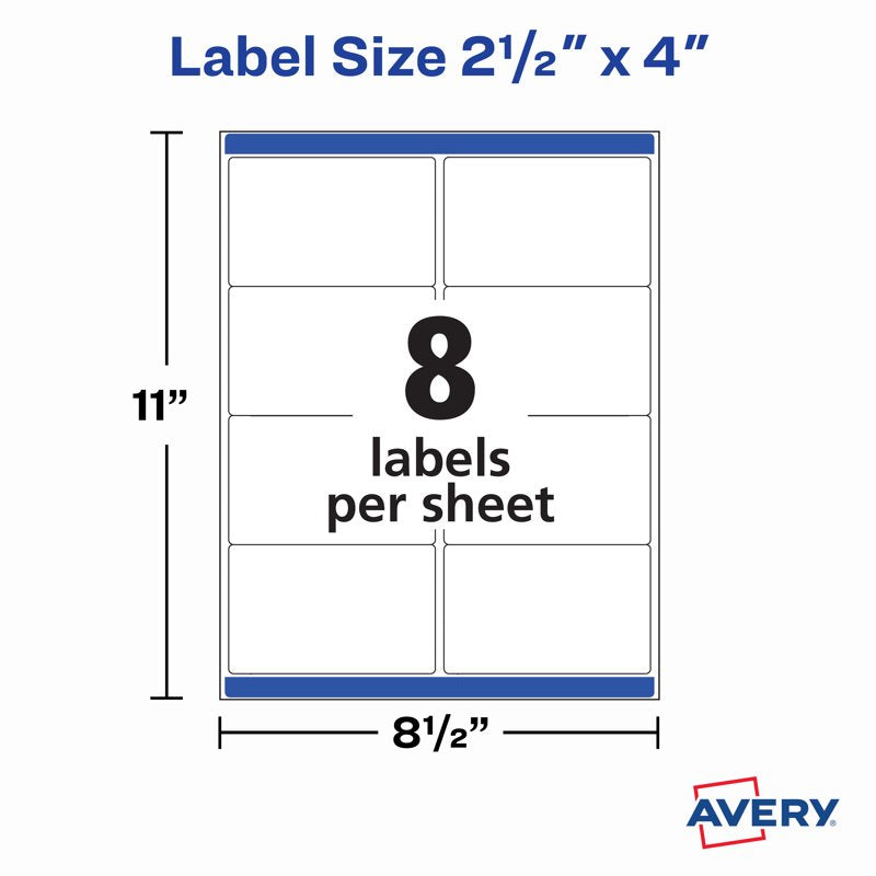 Printable Shipping Labels 2.5 x 4 Inches, 200 Permanent Adhesive Labels for Shipping & Mailing