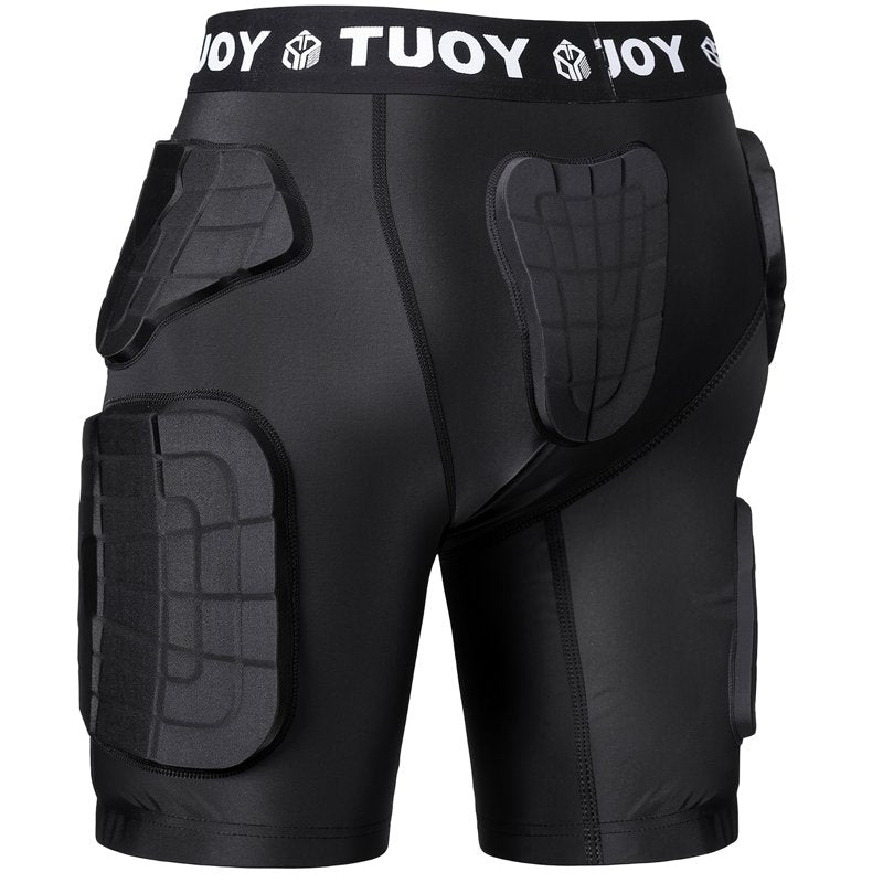 Breathable Football Girdle with Padding for Contact Sports - Black