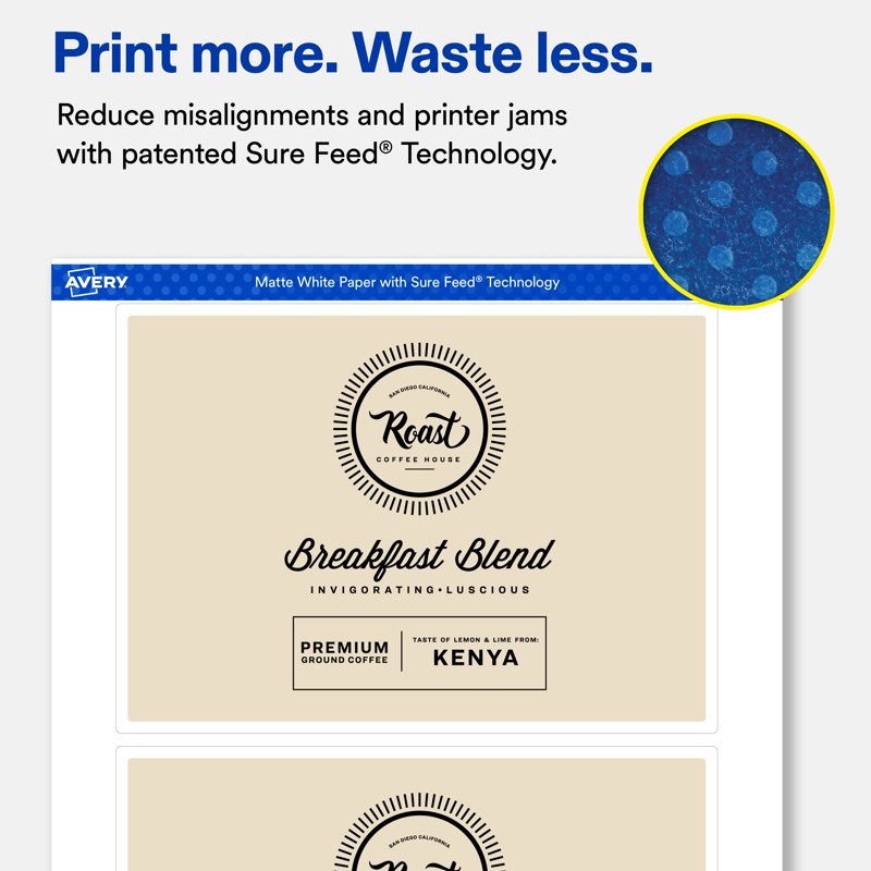 Matte White Rectangle Labels for Printing - Customizable, 50+ Sheets