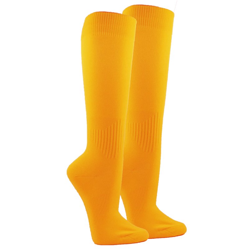 Unisex Soccer Knee High Athletic Socks - 2 Pairs, Medium, Like Brazil Yellow