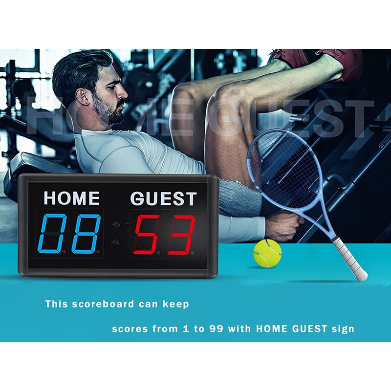 Portable Electronic LED Scoreboard for Indoor Sports Games - Remote Control