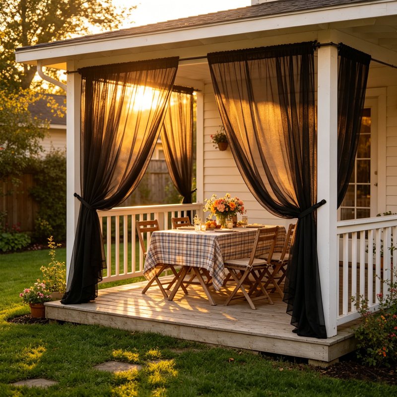 Outdoor Waterproof Curtain for Garden Sunroom Pergola Patio Door Window - Fade Proof & Weather Resistant