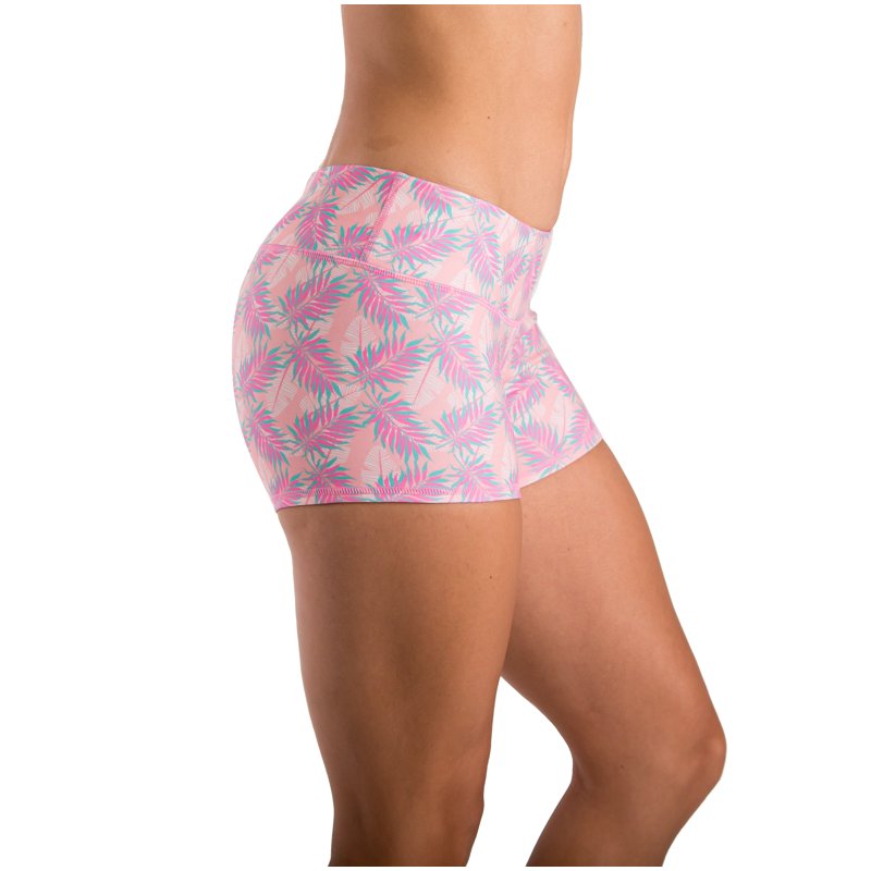 Tough Mode Women’s 3” Athletic Running Shorts – Pink Leaf XS