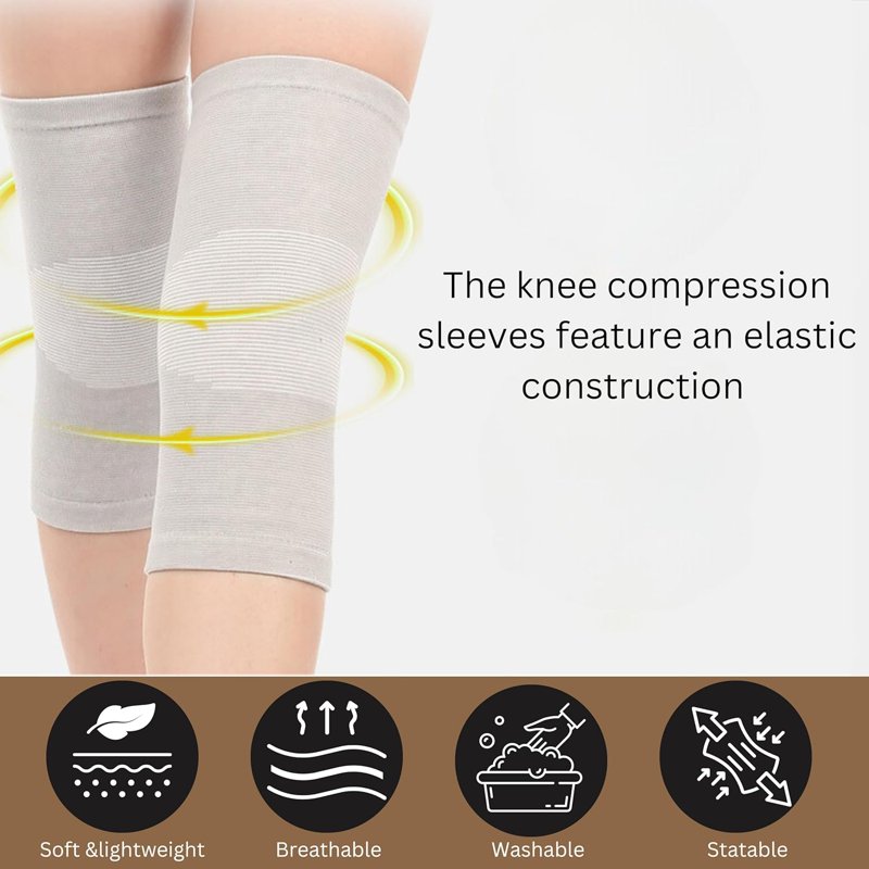 Bamboo Knee Compression Sleeve for Men Women Support & Pain Relief
