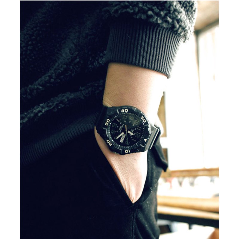Oversized Dive Style Men's Watch - Water Resistant, Luminous, Large Resin Case