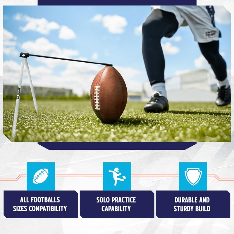 Football Kicking Tee Holder with Storage Bag - Adjustable Training Accessory