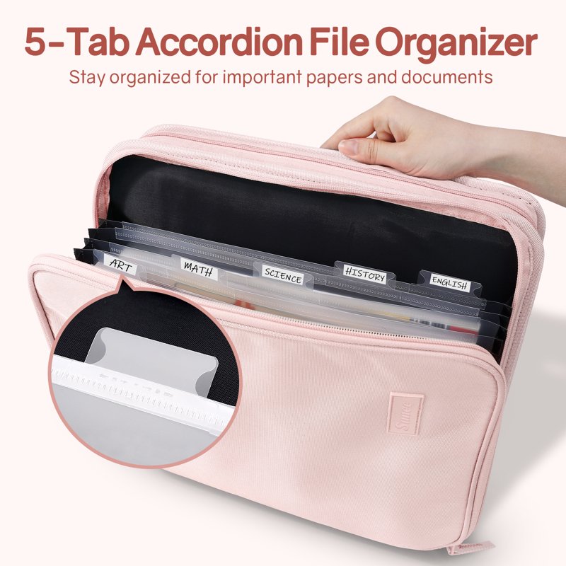 3 Inch Zippered Binder Bag with Handle, 500-Sheet Capacity, Multi-Pocket Organizer