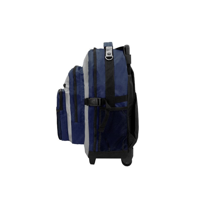Everest Unisex Deluxe Wheeled Backpack 13.5x18.5x7in Gray
