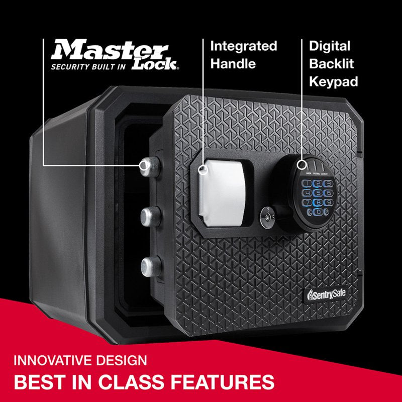 Fireproof Waterproof Security Safe with Digital Keypad 0.82 Cu Ft Black