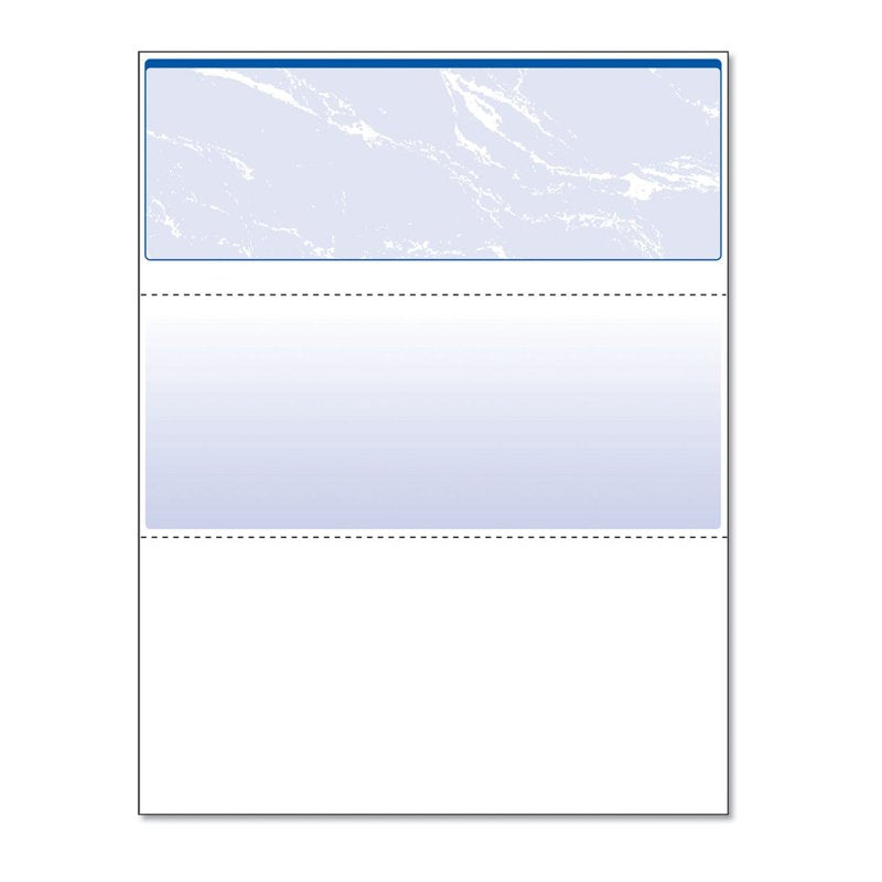 Business Checks with Security Features - Blue Marble Top, 8.5 x 11, 500 Sheets