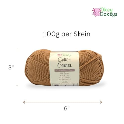 Cotton Blend Yarn 300g/852yds - Soft Fluffy Crochet Thread in Multiple Colors