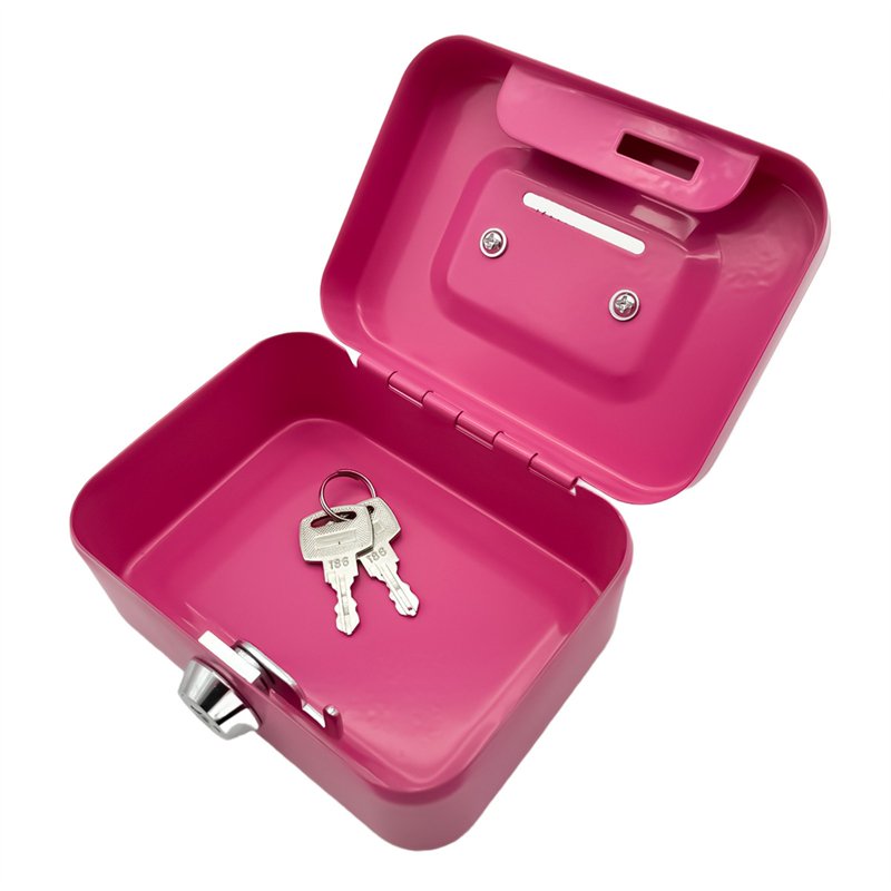 Portable Fireproof Metal Safe Box with Key Lock for Documents & Valuables