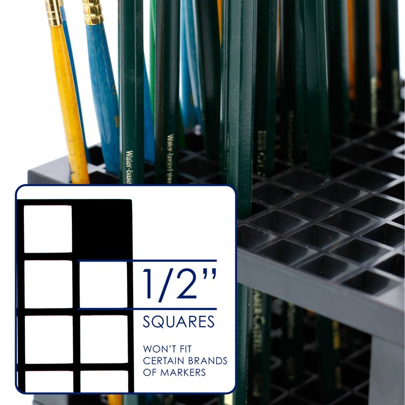96 Hole Plastic Desk Organizer for Art Brushes, Pens & Markers
