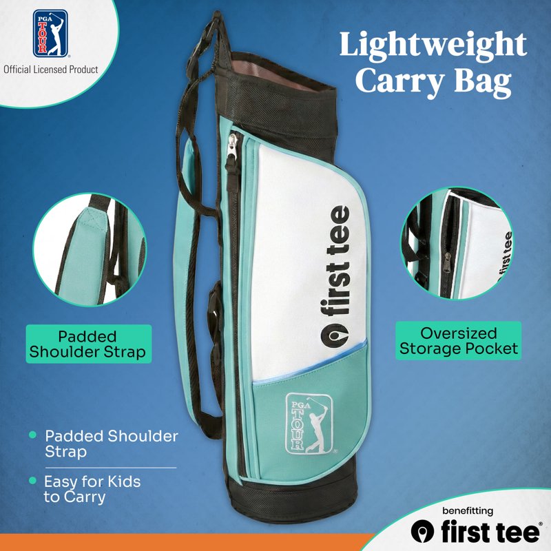 PGA TOUR x First Tee 5-Piece Junior Golf Club Set - Right-Handed, 4'1"–4'8" Heights, Green Carry Bag