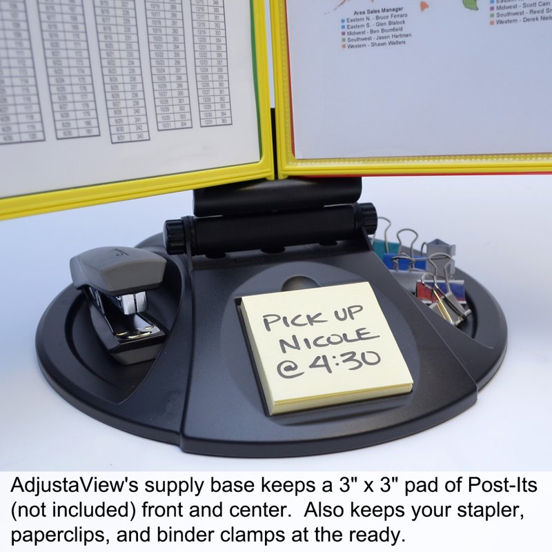 AdjustaView 10-Pocket Desk Organizer with Supplies Storage Base and Index Tabs