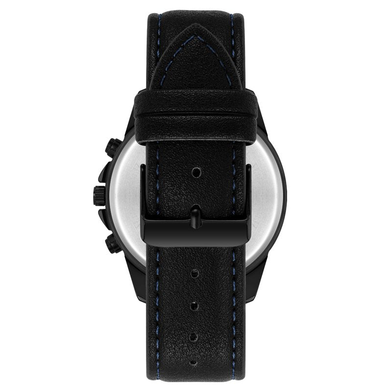 Men's Casual Black Watch with Alloy Case and Black PU Strap