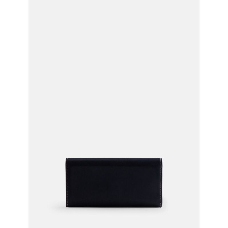 Faux Leather Clutch Wallet for Women - Slim Card Holder with Zipper Pocket