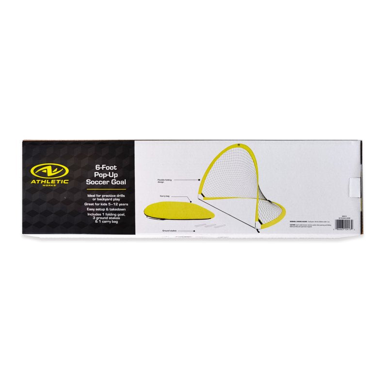 Athletic Works 6ft Portable Pop Up Soccer Net with Carry Bag - 1 Pack (Yellow/Black) - Variation of THIS listing