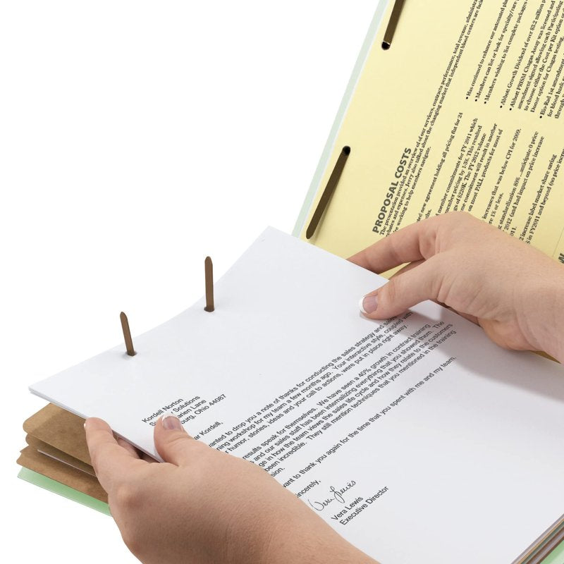 Recycled Pressboard Classification File Folder with Fasteners & Dividers