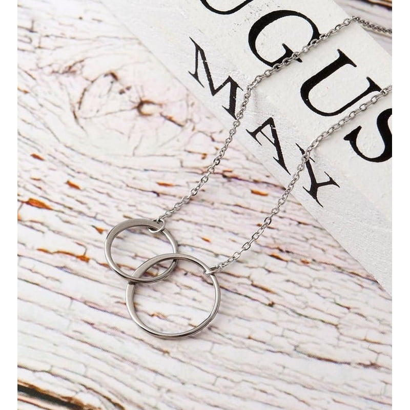 Sweet 16 Necklace for Girls - Infinity Double Ring Birthday Gift, Multiple Colors & Styles