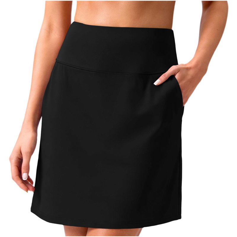 Women's High Waist Skort with Pockets, Athletic Tennis & Golf Skirt - Long Length