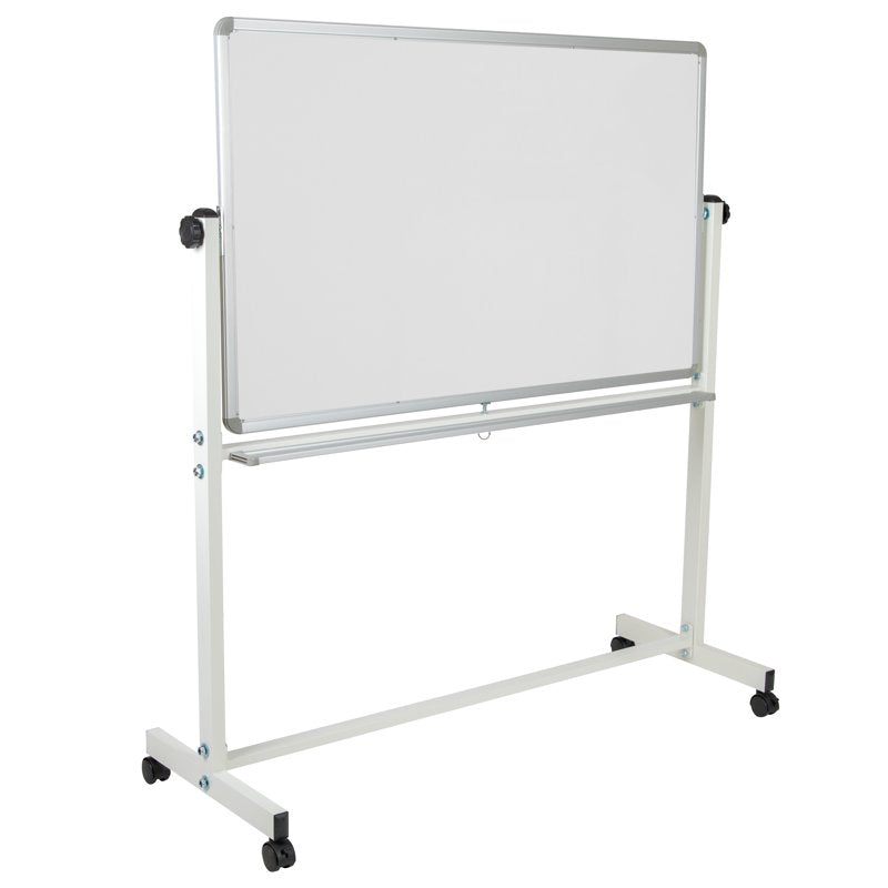 Reversible Mobile Cork Bulletin & Whiteboard with Pen Tray - Classroom & Office