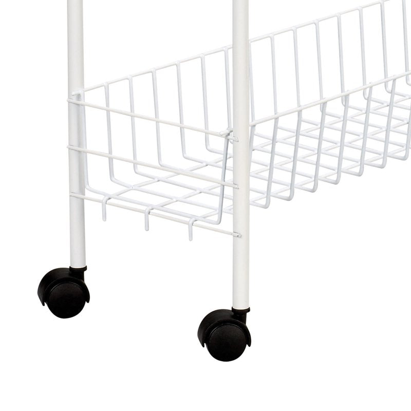 Slimline 3-Shelf Utility Cart for Laundry and Storage, Mobile Steel Organizer