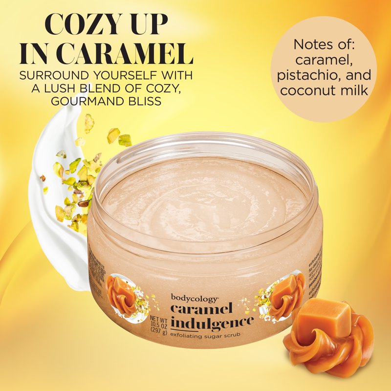 Bodycology Exfoliating Sugar Scrub Caramel Indulgence 4 Pack 10.5 oz