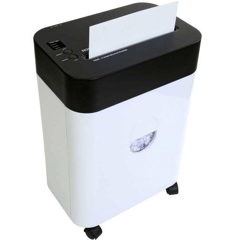 Micro-Cut Paper Shredder 14-Sheet Capacity Auto Start/Stop Black/White