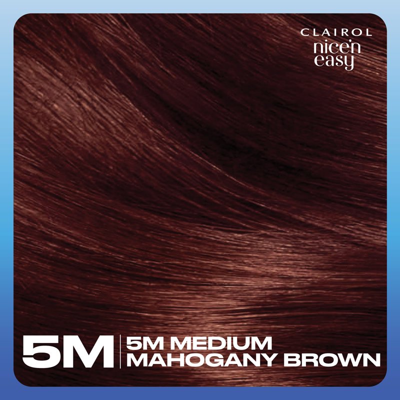 Permanent Hair Color Cream - Medium Mahogany Brown, Covers Gray & Highlights
