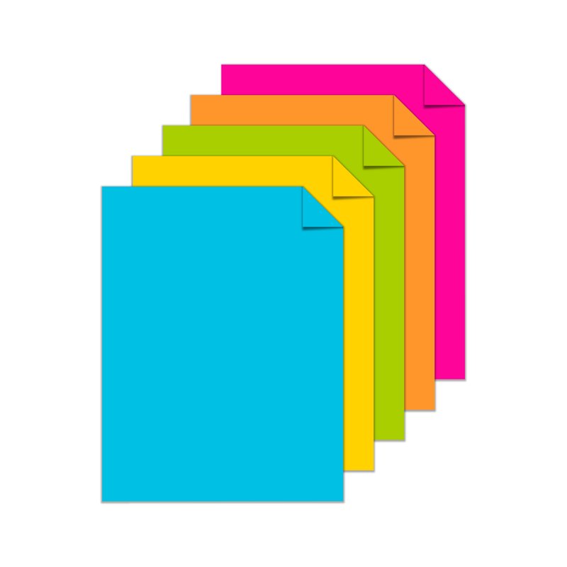 Vibrant Colored Cardstock Paper Pack - 8.5 x 11 Inches, 65 lb, 50 Sheets