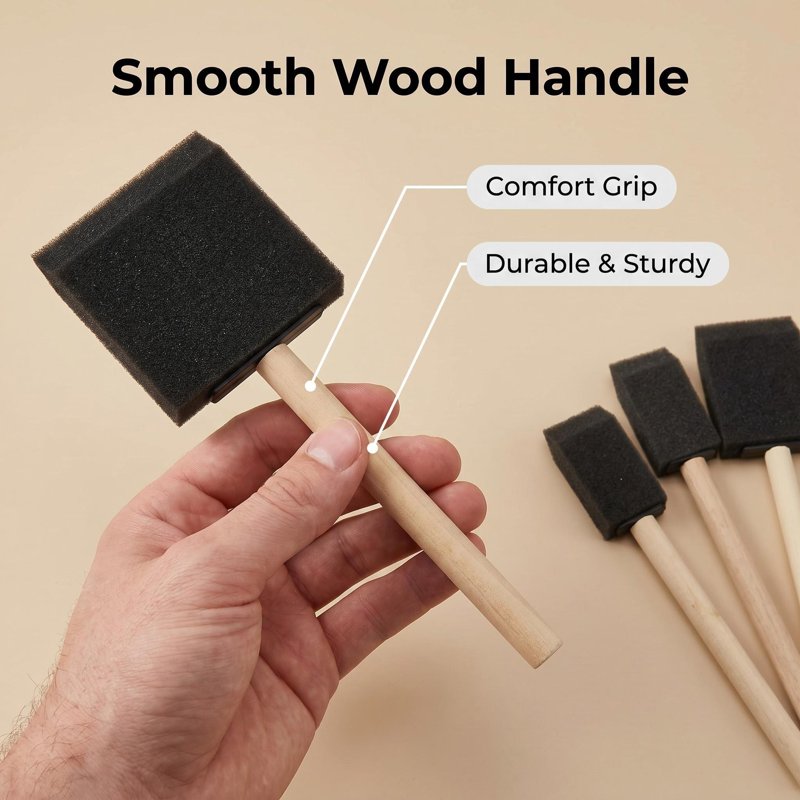 Foam Paint Brushes Set - 10 Pack for DIY Painting & Touch-Ups