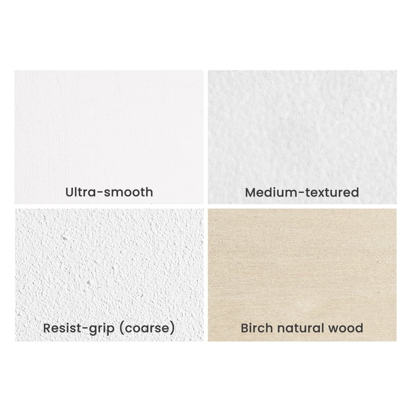 Resist-Grip Textured Gesso Art Boards - Multi-Size White Acrylic Panels for Painting